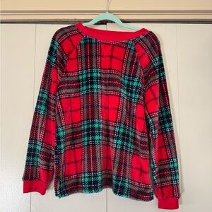 Joyspun Christmas Holiday Festive Red and Green Plaid LoungeTop Size 16-18 XL
